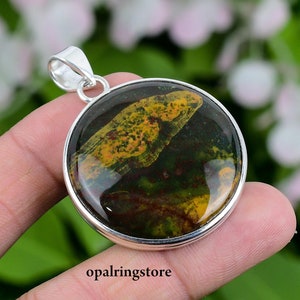 Drachenblut Jaspis Anhänger 925 Sterling Silber Anhänger Jaspis Edelstein Anhänger Halskette Handgemachter Silber Schmuck Jaspis Geschenk für Ihre Mutter