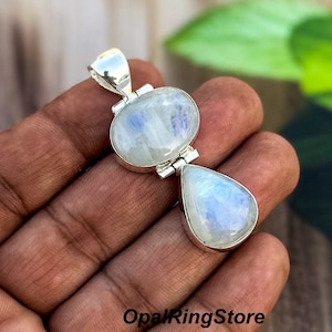 Handmade Moonstone Pendant: 925 Sterling Silver Necklace Jewelry