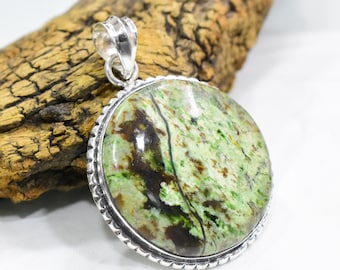 Handmade Chrome Chalcedony 925 Sterling Silver Pendant