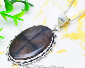 Natural Chiastolite Pendent,925 Sterling Silver Pendant,Beautiful Pendant,Handmade jewelry,Valentines day gift,Perfect Gift For her