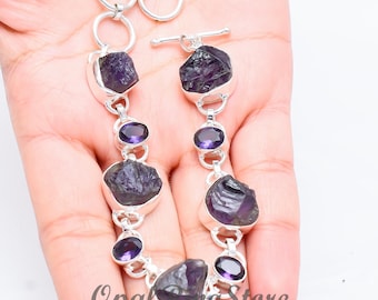 Handmade Amethyst Bracelet: 925 Sterling Silver, February Birthstone