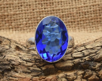 Handmade Topaz Ring: 925 Sterling Silver Band Ring