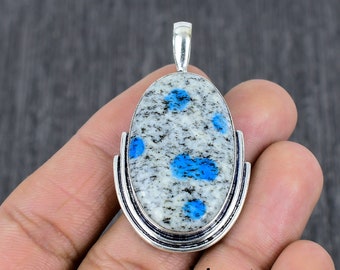 Handcrafted K2 Jasper Pendant: 925 Sterling Silver Necklace
