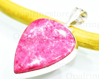 High Quality Pink Thulite Pendant , 925 Sterling Silver Pendant, Gemstone Pendant, Dainty Pendant, Handmade Pendant,Christmas gift pendant