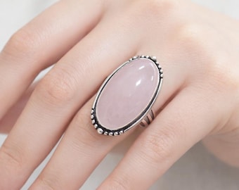 Handmade Peruvian Pink Opal Ring: 925 Sterling Silver Gemstone Jewelry
