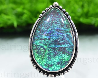 Australian Triplet Opal Ring: Handmade 925 Sterling Silver Band