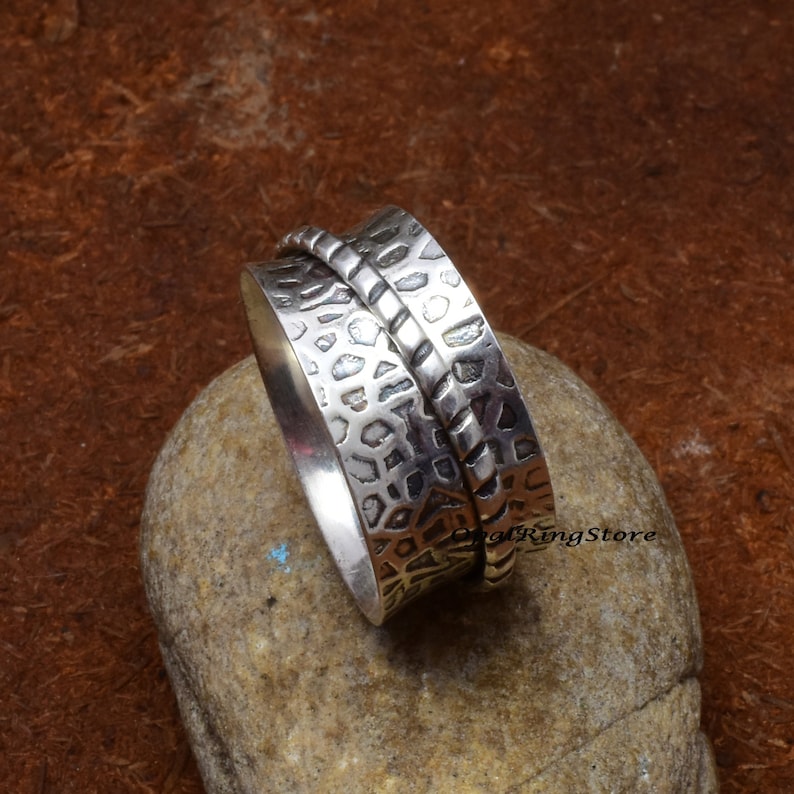 Wedding Ring Worry Ring Spinner Ring Wide Ring,Fidget Ring,Etsy Ring Women Ring 925 Sterling Silver Ring Gift For Mother