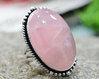 Peruvian Opal Ring: 925 Sterling Silver Handmade Ring , Gemstone Band
