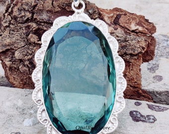 Handmade Aquamarine Pendant: 925 Sterling Silver Gemstone Jewelry