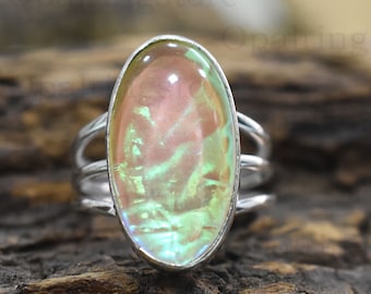 Australian Triplet Opal Ring: Handmade 925 Sterling Silver