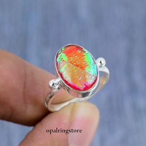 Australian Triplet Opal Ring: Handmade 925 Sterling Silver Jewelry