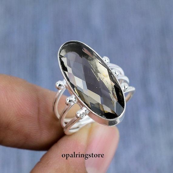 Smokey Topaz Gemstone 925 Sterling Silver Handmade Ring  Smokey Topaz 925 Sterling Silver Ring main image 2