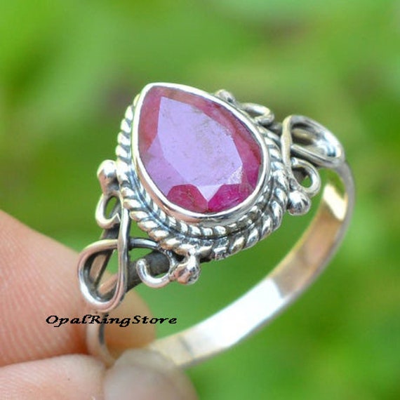Sterling silver 2024 genuine ruby ring