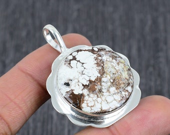 Colgante de jaspe de caballo salvaje natural, colgante de plata de ley 925, collar con colgante de piedras preciosas, joyería de caballo salvaje hecha a mano, colgante bohemio