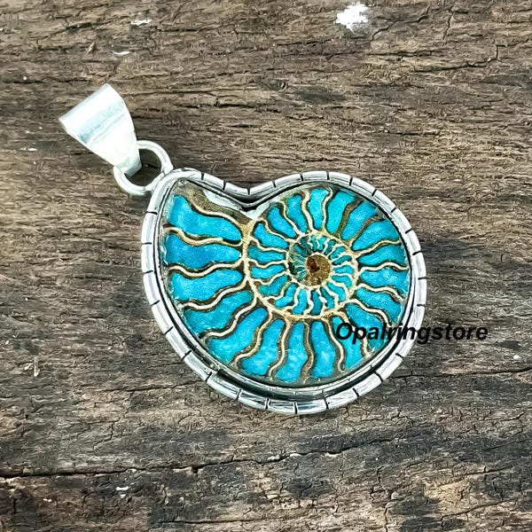 Sterling Silver Ammonite Fossil Pendant - Raw Quartz Boho Necklace