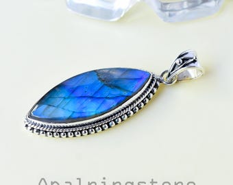 Labradorite Pendant: 925 Sterling Silver Handmade Jewelry