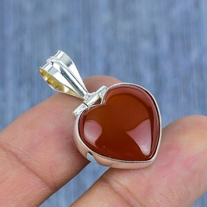 Carnelian Sterling Silver Pendant Carnelian Gemstone Jewelry Carnelian 925 Sterling Silver Necklace Pendant Gift For Him Carnelian Jewelry