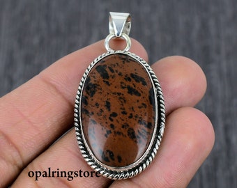 Maligano Jasper Handmade Pendant: 925 Sterling Silver Gemstone Necklace