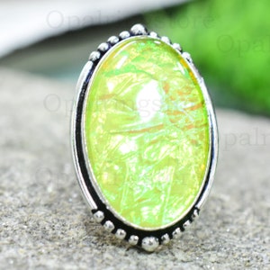 Australian Triplet Opal Ring: Handmade 925 Sterling Silver Band