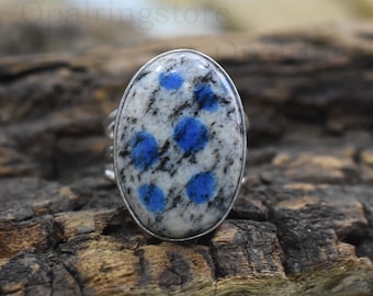 K2 Jasper Sterling Silver Ring - Handmade Dainty Gemstone Ring