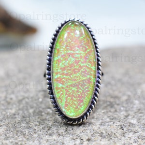 Australian Triplet Opal Ring: Handmade Sterling Silver Band