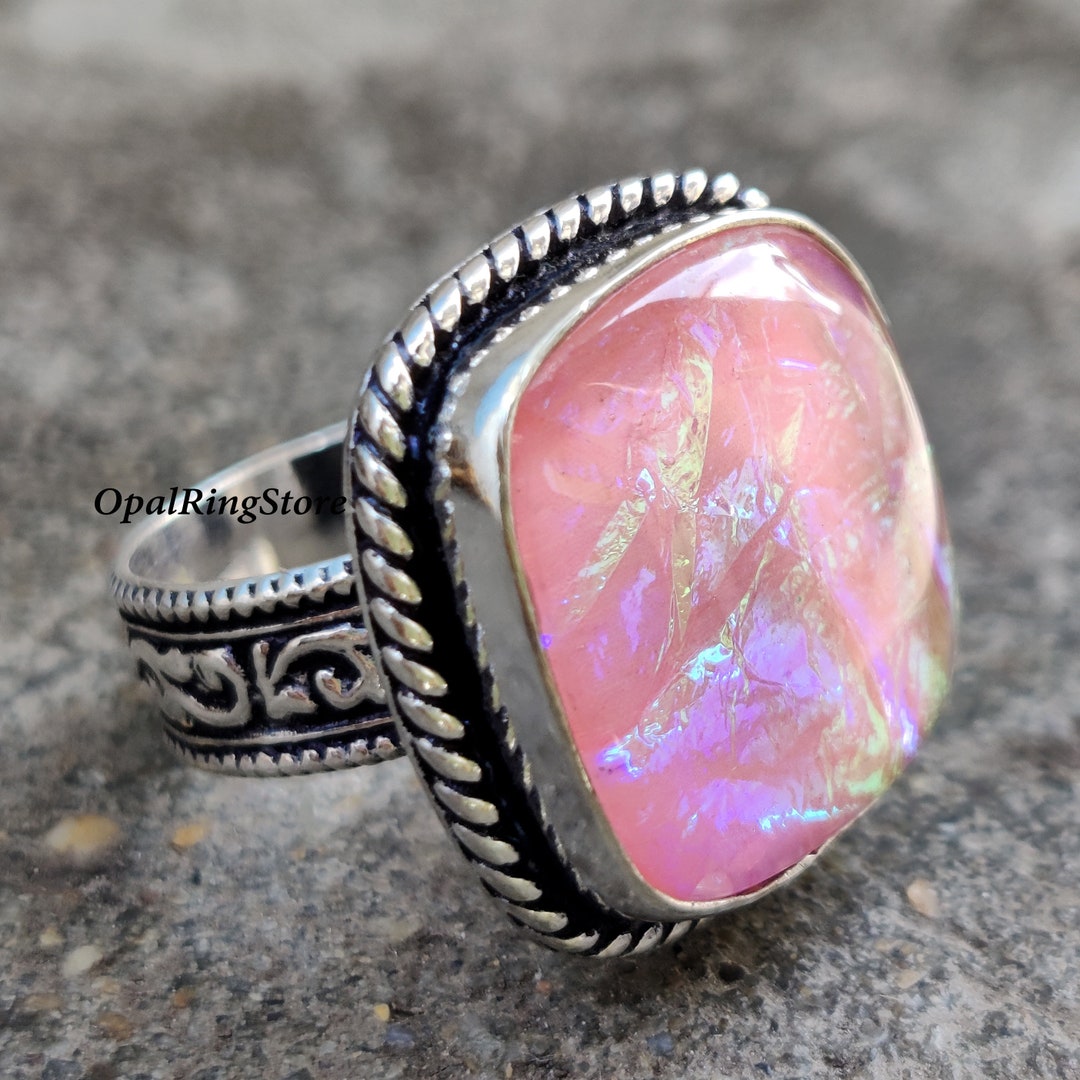Austrelian Triplet Opal Ring 925 Sterling Silver Ring Love Ring Etsy