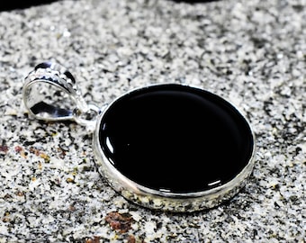 Handmade Black Onyx 925 Sterling Silver Pendant