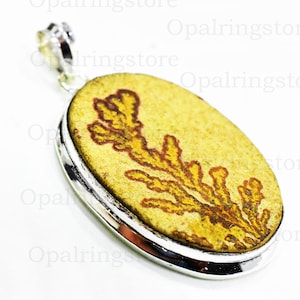 German Dendrite Opal Pendant: Handmade 925 Sterling Silver