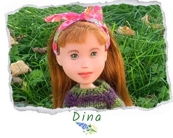 Upcycled repainted bratz doll. Ecological sustainable doll toy for children.