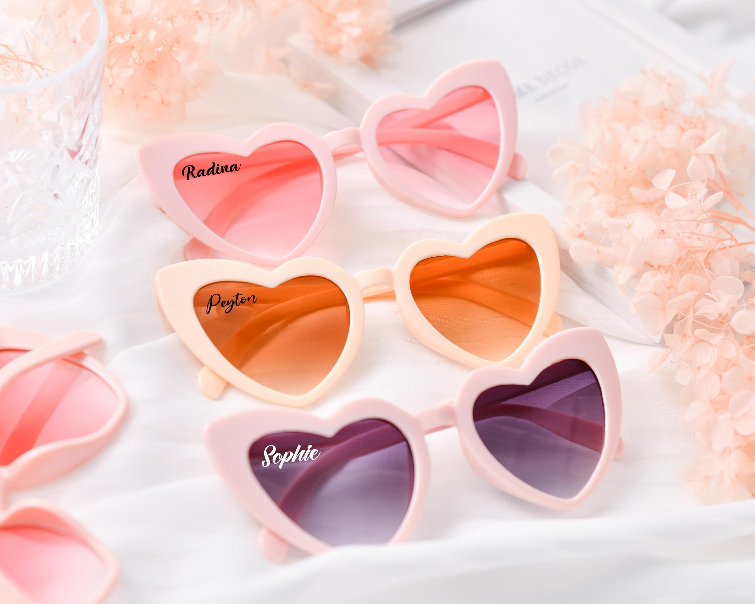 Lunettes De Soleil En Forme De Cœur Étincelantes - Accessoire De Fête D'Anniversaire, Célébration, Photo Booth (Lot De 1)