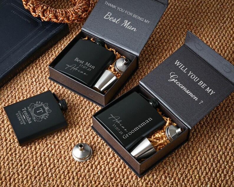 Buy Personalised Engraved Stainless Steel Hip Flask - Initials And Name - View #7