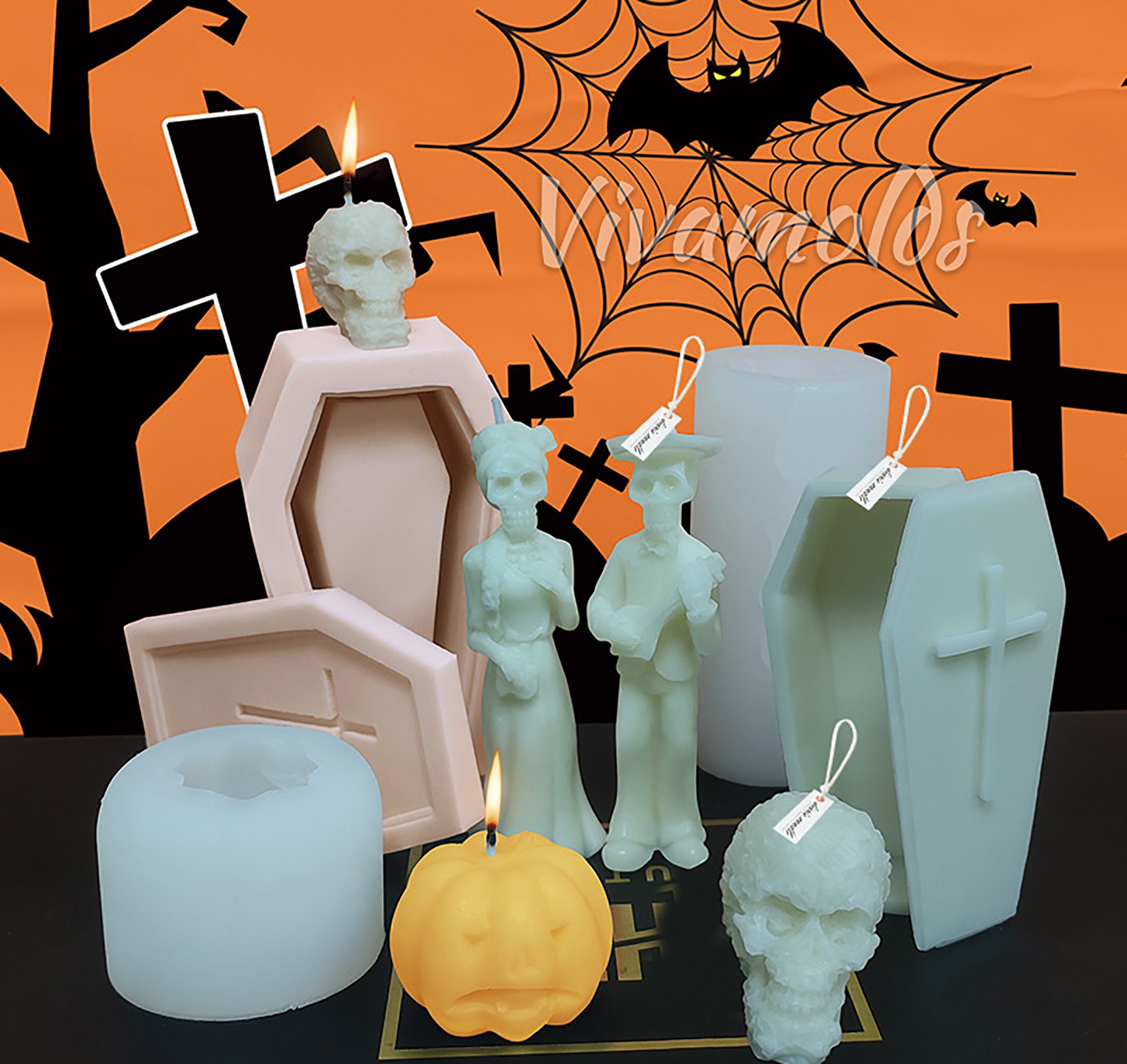 Halloween Decoration Resin Molds Candle Resin Molds 3D Skull Etsy
