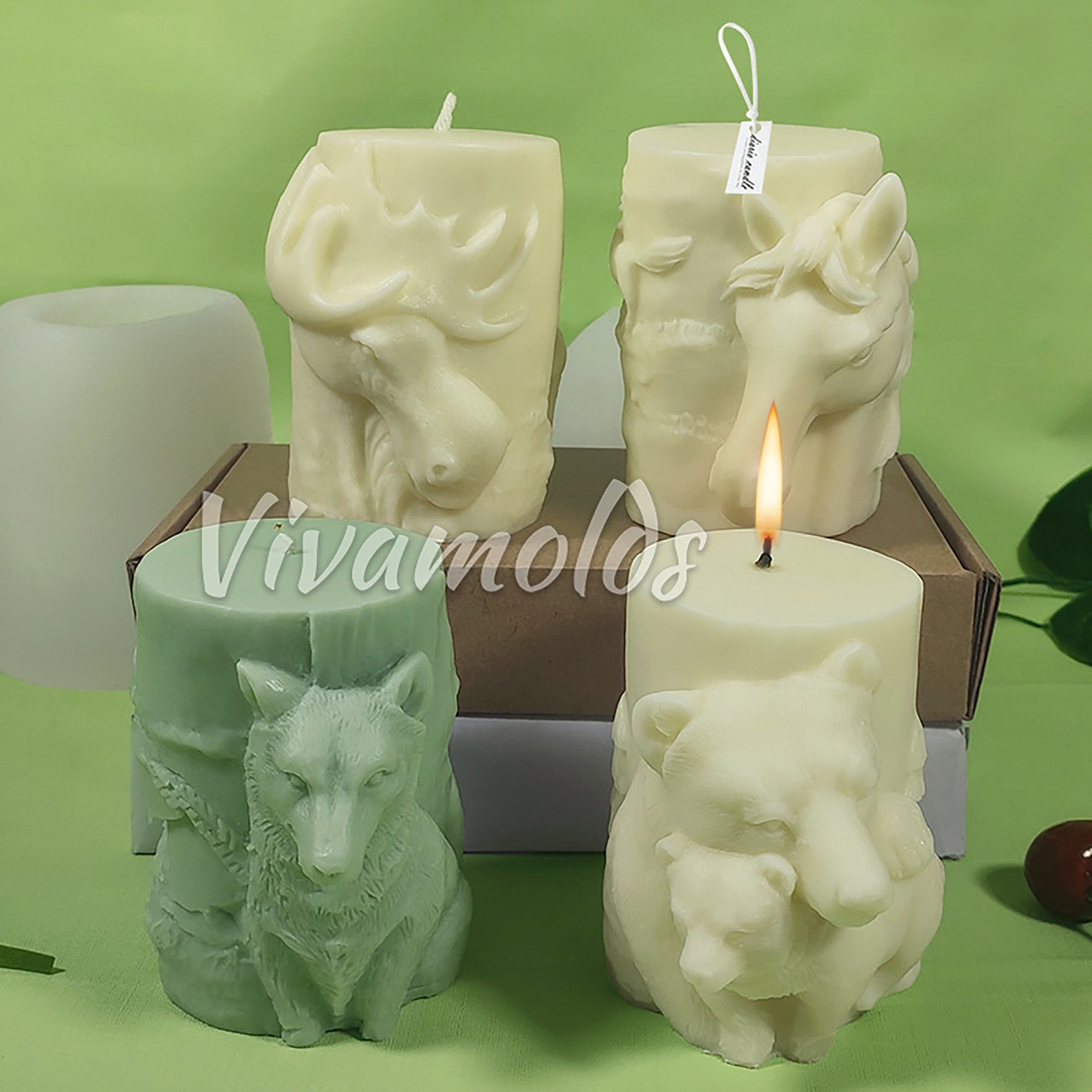 Animal Candle Resin Mold Scented Candle Silicone Mold Elk Etsy