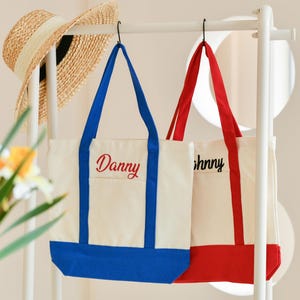 Personalisierte Canvas Handtaschen, bestickte Taschen, benutzerdefinierte Einkaufstaschen, Brautjungfer Geschenke, Junggesellinnenabschiede, Geschenke für Mutter, Hochzeitsgeschenke