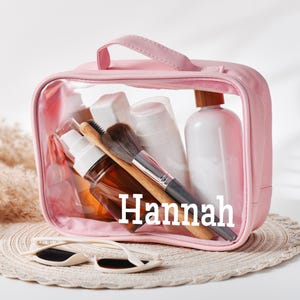 Benutzerdefinierte transparente Make-up-Tasche - Reise-Make-up-Taschenset, Reise-Kulturtasche, ideal für Brautjungfern, perfektes Sommerferiengeschenk