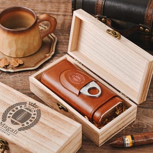 Estuche de cuero para viajes de puros: elegante y portátil, protector de puros, regalo perfecto para papá, padrinos de boda, amantes de los puros, días festivos y padrinos de boda