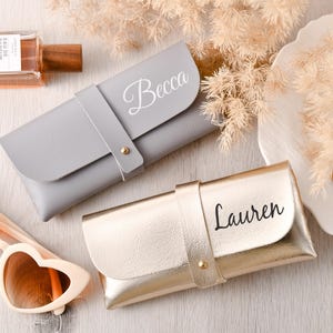 Custodia per occhiali in pelle personalizzata, custodia per occhiali personalizzata, custodia per occhiali di lusso, regalo di anniversario, regalo per damigelle d'onore