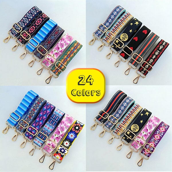 Purse Strap, Boho Bage Strap, Crossbody Strap for Purses, Bohemian Print Shoulder Strap for Handbags, Replacement Purse Strap