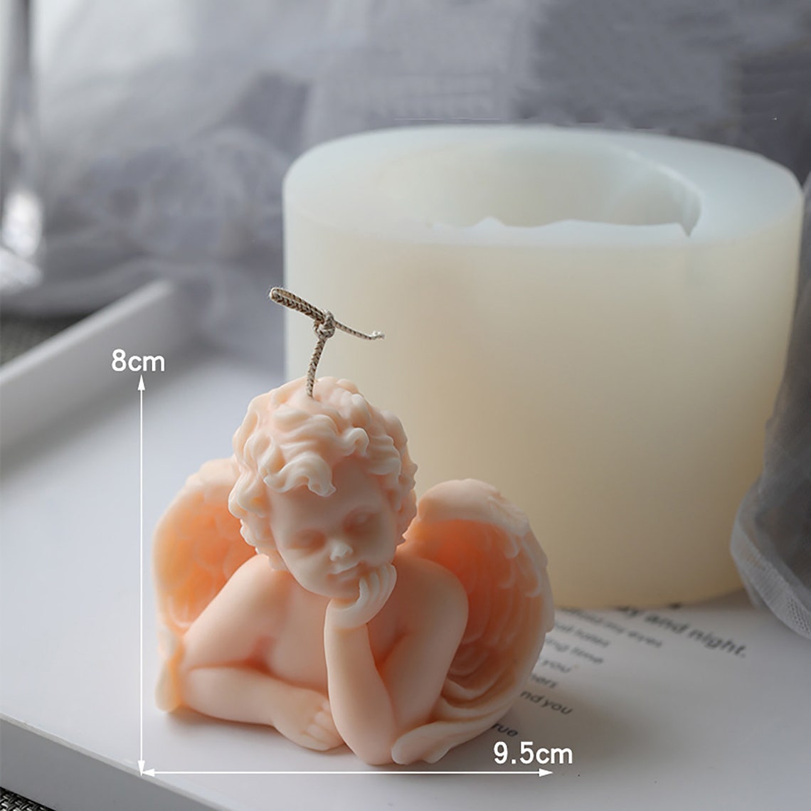Candle Silicone Mold Angel Baby Candle Resin Mold 3D Angel Etsy