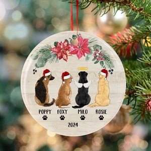 Personalized Dog Ornaments, Dogs Christmas Ornament, Dog Holiday Ornament, Christmas Gift for Dog Lover, Dog Memorial Ornament, Dog Angels