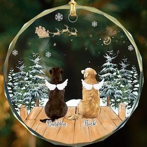 Dog Memorial Ornament, Personalized Dog Ornament, Pet Memorial Ornament, Dog Angel Ornament, Loss of Dog Sympathy Gift,Dog Memorial Gift