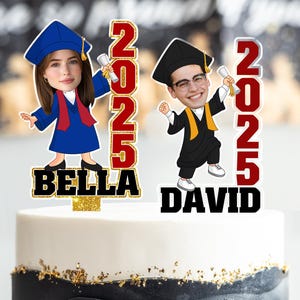 Graduation Gift, Custom Graduation Cake Topper, Custom Photo Cake Topper, Class Of 2025, Congrats Graduation Party Favors, Senior Cake Decor