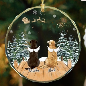Dog Memorial Ornament, Personalized Dog Ornament, Pet Memorial Ornament, Dog Angel Ornament, Loss of Dog Sympathy Gift,Dog Memorial Gift