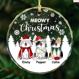 Personalized Cat Christmas Ornament 2025: Acrylic Pet Memorial
