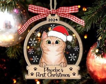 Personalized Cat Ornament, First Christmas Cat Ornament, Cat Lover Gift, Cat Ornament, Cat Christmas Gift, Custom Cat Breed Ornament