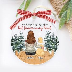 Girl And Dog Angel Acrylic Ornament, Personalized Dog Memorial Ornament, Custom Dog Ornament, Loss Of Dog Gift, Pet Lover Memorial Gift