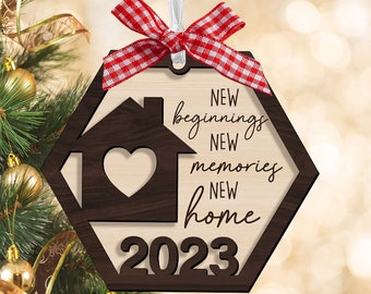 New Home Ornament 2023, First Christmas In Our New Home, New House Wooden Ornament, New Home Gift, Couples Ornament, Housewarming Gift