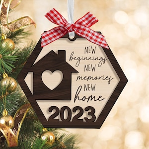 New Home Ornament 2023, First Christmas In Our New Home, New House Wooden Ornament, New Home Gift, Couples Ornament, Housewarming Gift