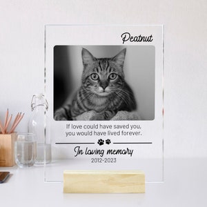 Cat Memorial Plaque, Custom Cat Photo Acrylic Plaque, Pet Memorial Gift, Pet Loss Plaque, Cat Loss Gift, In Loving Memory, Cat Lover Gift