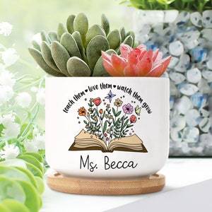 Personalized Teacher Plant Pot, Ceramic Plant Pot, Teacher Gifts, Teacher Appreciation Gifts, Teacher Flower Pot, Teacher Plant Pot